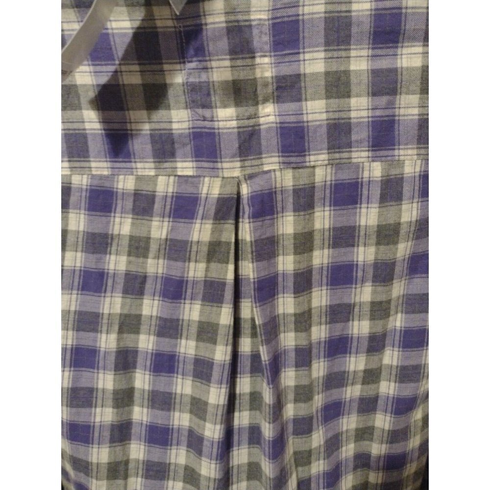 NWT New IZOD Women's Large L Cotton Button Up Shirt Purple Gray Long Sleeve - Picture 14 of 15